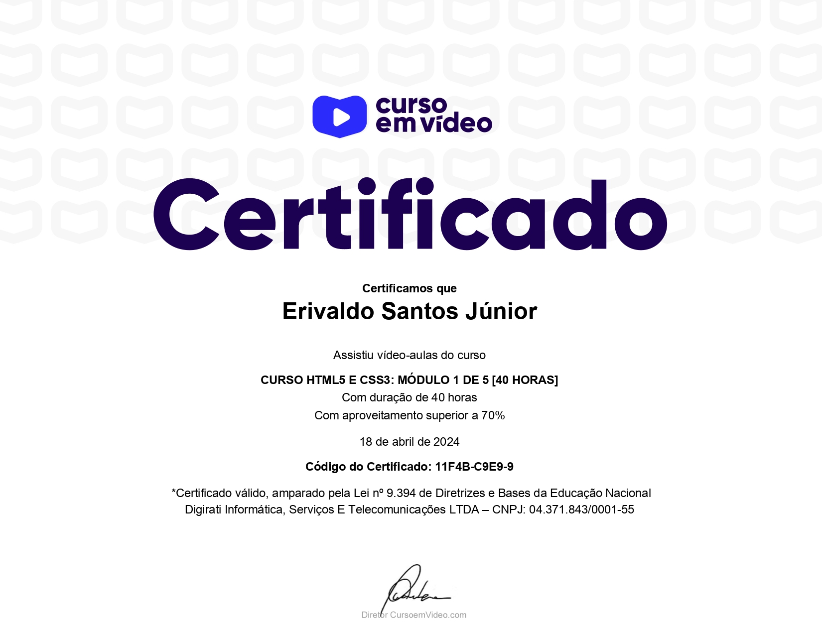 Certificado Fundação Bradesco