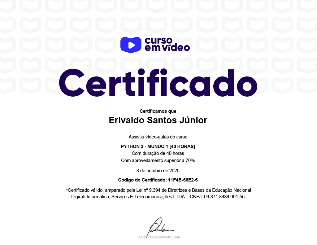 Certificado CeV Mundo 1 de Python